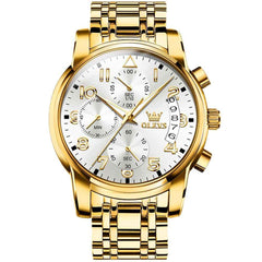 OLEVS 2879 – Men's Luxury Gold Pilot Chronograph Watch