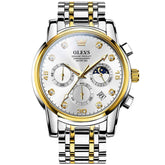 OLEVS 2889 – Men's Steel Chronograph Moon Phase Watch
