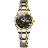 OLEVS 2891 Classic Digital Dial Couples Watch for Men Women - Black with Gold Watch | Olevs Watch Store