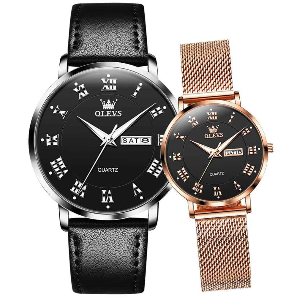 OLEVS 2920 – Couples' Day Date Quartz Watch Set