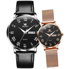 OLEVS 2920 – Couples' Day Date Quartz Watch Set
