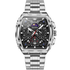OLEVS 2942 – Men's Tonneau Dual Time Quartz Watch