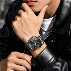 steel quartz chronograph watch view 102 - OLEVS 2949