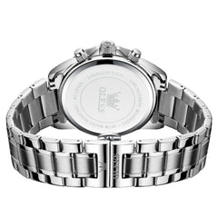 steel quartz chronograph watch view 12 - OLEVS 2949
