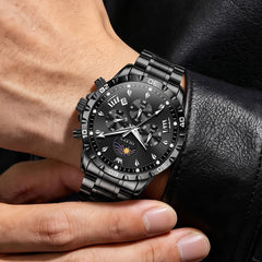 steel quartz chronograph watch view 53 - OLEVS 2949