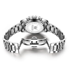 OLEVS 2987 Stainless Steel Chronograph Quartz Watch for Men - Silver Champagne Watch | Olevs Watch Store