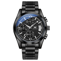 OLEVS 2987 Stainless Steel Chronograph Quartz Watch for Men - Silver Champagne Watch | Olevs Watch Store