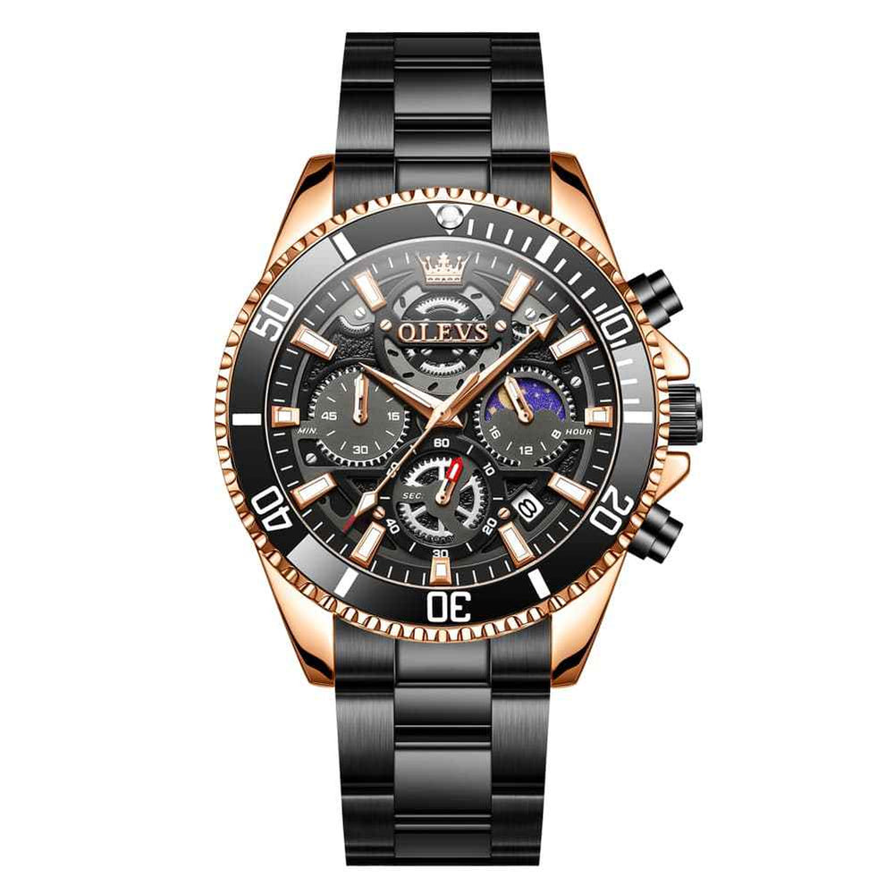 OLEVS 2990 – Men's Textured Steel Luminous Sport Watch