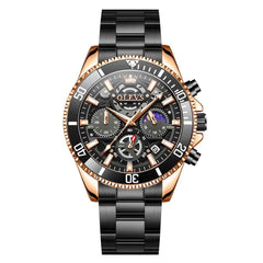OLEVS 2990 – Men's Textured Steel Luminous Sport Watch