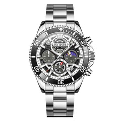 OLEVS 2990 – Men's Textured Steel Luminous Sport Watch