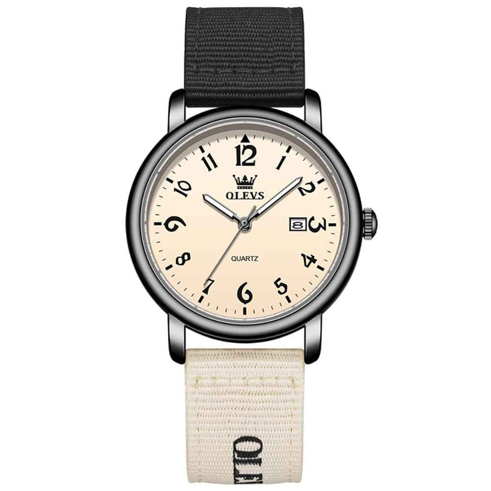 OLEVS 2991 – Couples' Nylon Strap Casual Retro Quartz Watch
