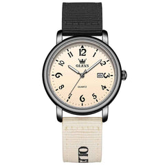 OLEVS 2991 – Couples' Nylon Strap Casual Retro Quartz Watch