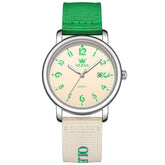 OLEVS 2991 Nylon Strap Casual Retro Quartz Watch for Men and Women - Green Watch | Olevs Watch Store