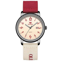 OLEVS 2991 – Couples' Nylon Strap Casual Retro Quartz Watch