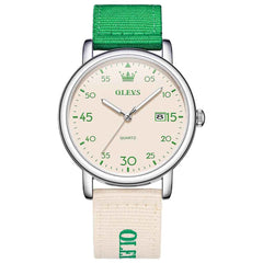 OLEVS 2997 – Couples' Nylon Strap American Vintage Quartz Watch