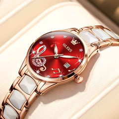 OLEVS 3605 – Women's Ceramic Musical Note Quartz Watch