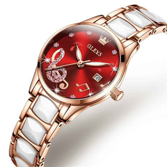 OLEVS 3605 – Women's Ceramic Musical Note Quartz Watch
