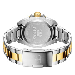 OLEVS 3610 Dive Style Steel Quartz Watch for Men - Black Gold Watch | Olevs Watch Store