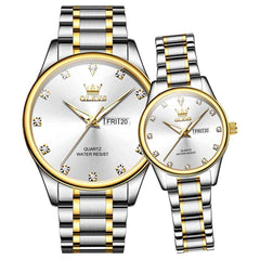 OLEVS 3612Q – Couples' Diamond Dial Quartz Watches Set
