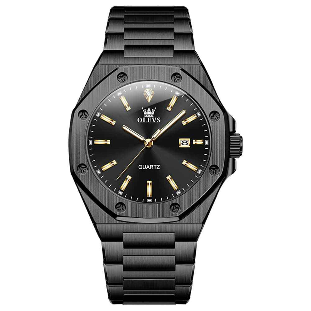 OLEVS 3613 – Men's Octagonal Bezel Quartz Steel Watch