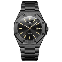 OLEVS 3613 – Men's Octagonal Bezel Quartz Steel Watch