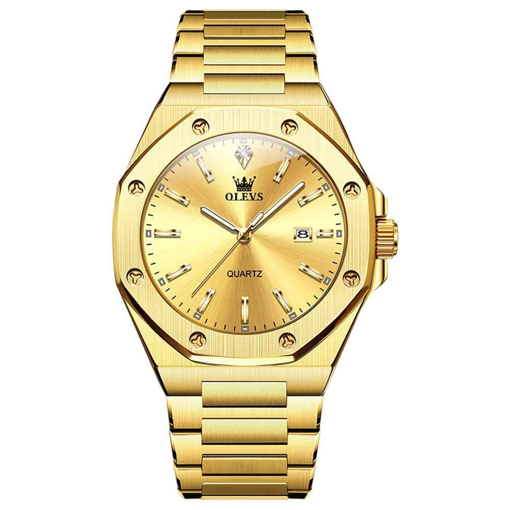 OLEVS 3613 – Men's Octagonal Bezel Quartz Steel Watch