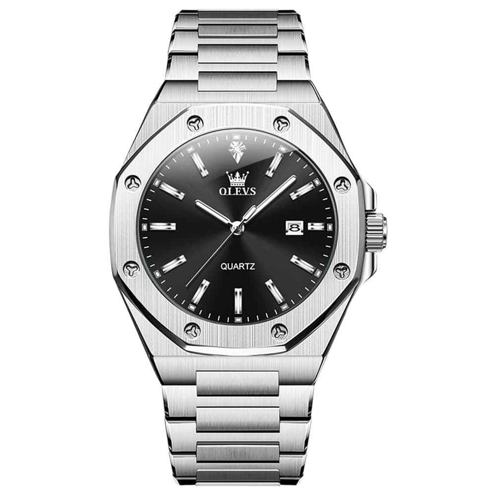 OLEVS 3613 – Men's Octagonal Bezel Quartz Steel Watch