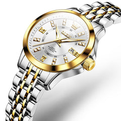 OLEVS 3620 Classic Diamond Quartz Steel Watch for Women - All Gold Watch | Olevs Watch Store