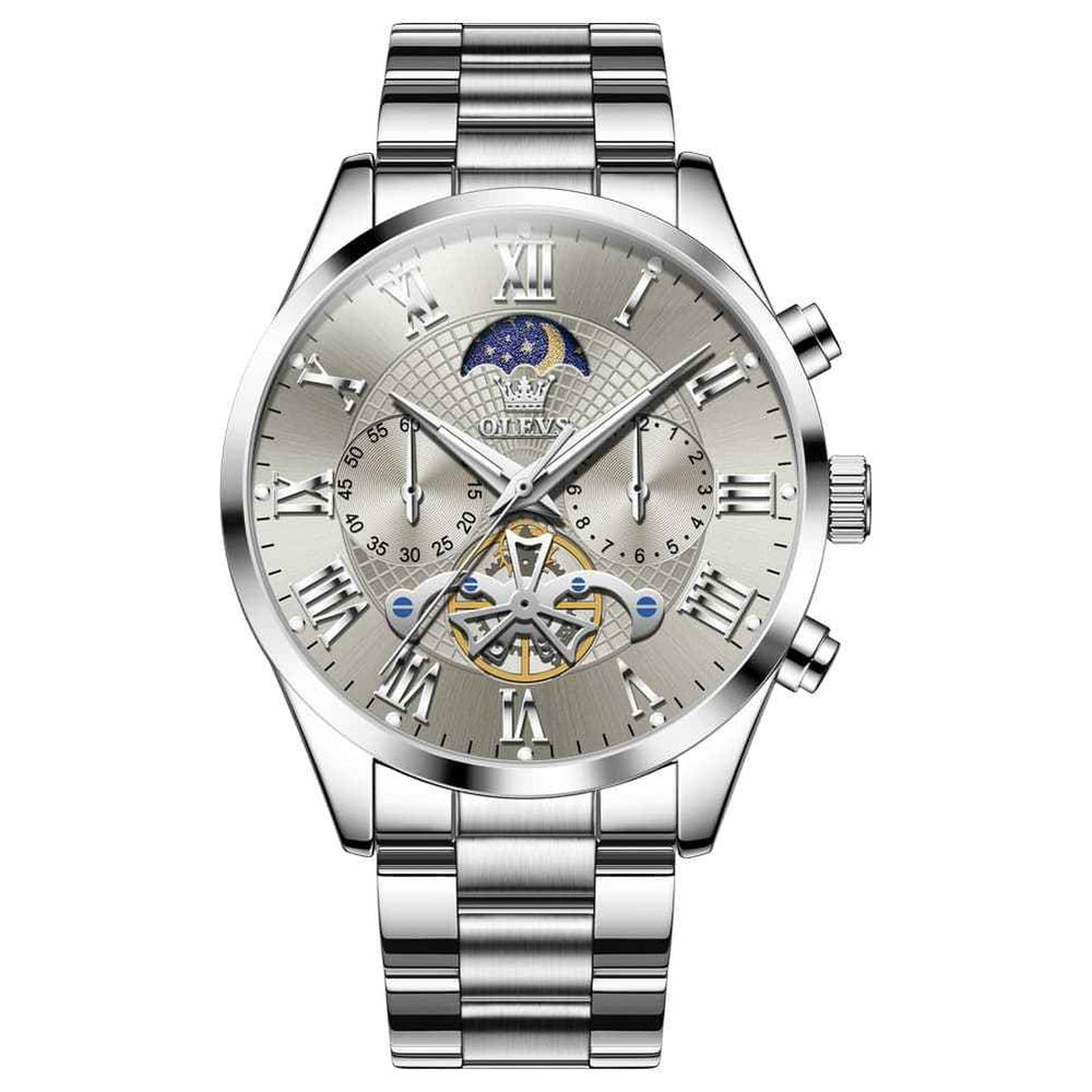 OLEVS 3640 – Men's Open-Heart Moon Phase Quartz Watch