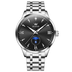 OLEVS 3646 Diamond Mirror Calendar Quartz Watch for Men - Two Tone White Watch | Olevs Watch Store