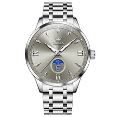 OLEVS 3646 Diamond Mirror Calendar Quartz Watch for Men - Two Tone White Watch | Olevs Watch Store