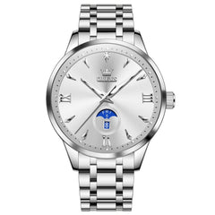 OLEVS 3646 Diamond Mirror Calendar Quartz Watch for Men - Two Tone White Watch | Olevs Watch Store