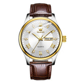 OLEVS 3649 Ultra-thin Classic Quartz Watch for Men - Two Tone White Watch | Olevs Watch Store