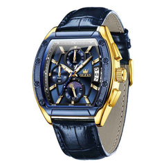 OLEVS 3661 – Men's Tonneau Barrel Chronograph Moon Phase Tactical Watch