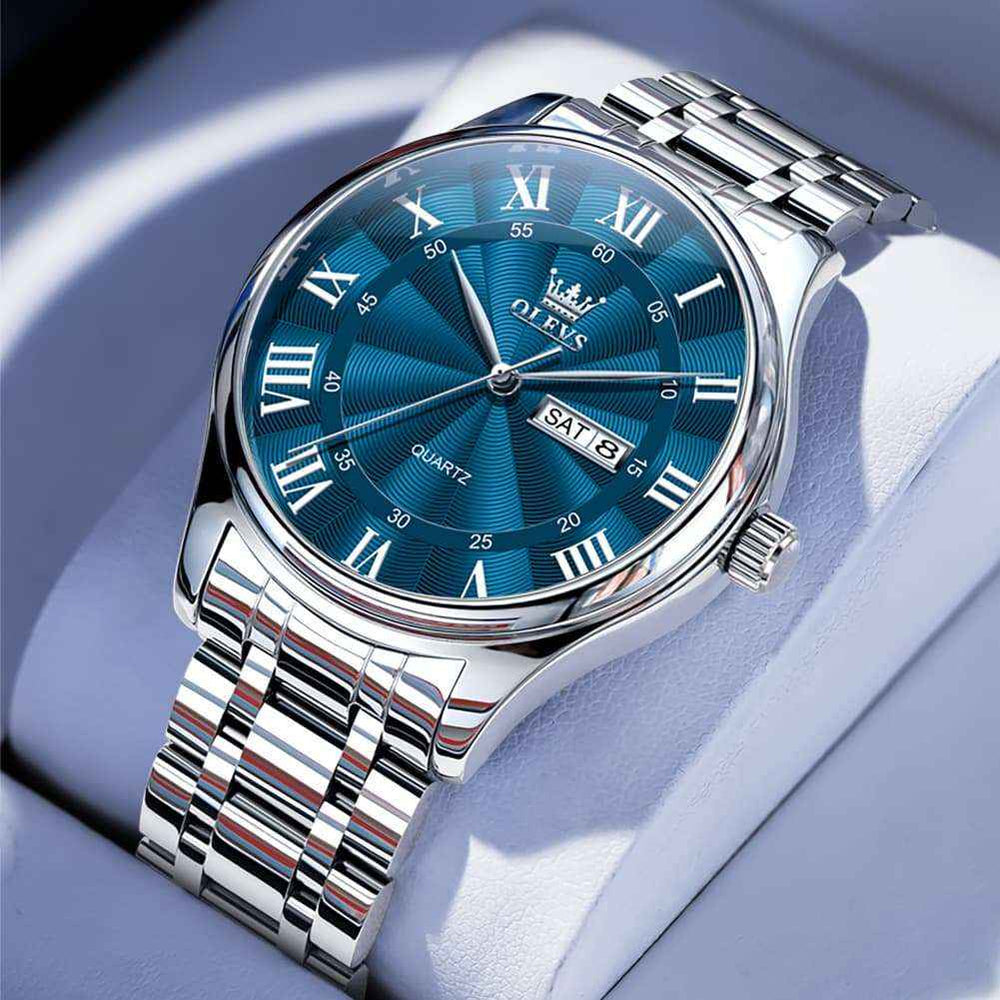 OLEVS 3663 – Men's Rosebud Roman Dial Day Date Quartz Watch