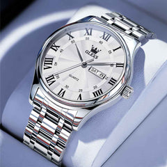 OLEVS 3663 – Men's Rosebud Roman Dial Day Date Quartz Watch