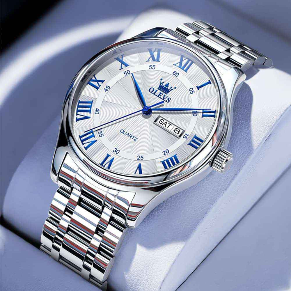 OLEVS 3663 – Men's Rosebud Roman Dial Day Date Quartz Watch