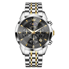 OLEVS 3673 – Men's Quartz 3D Rhombic Mirror Chronograph Watch