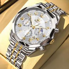 OLEVS 3676 Quartz 3D Rhombic Chronograph Watch For Men