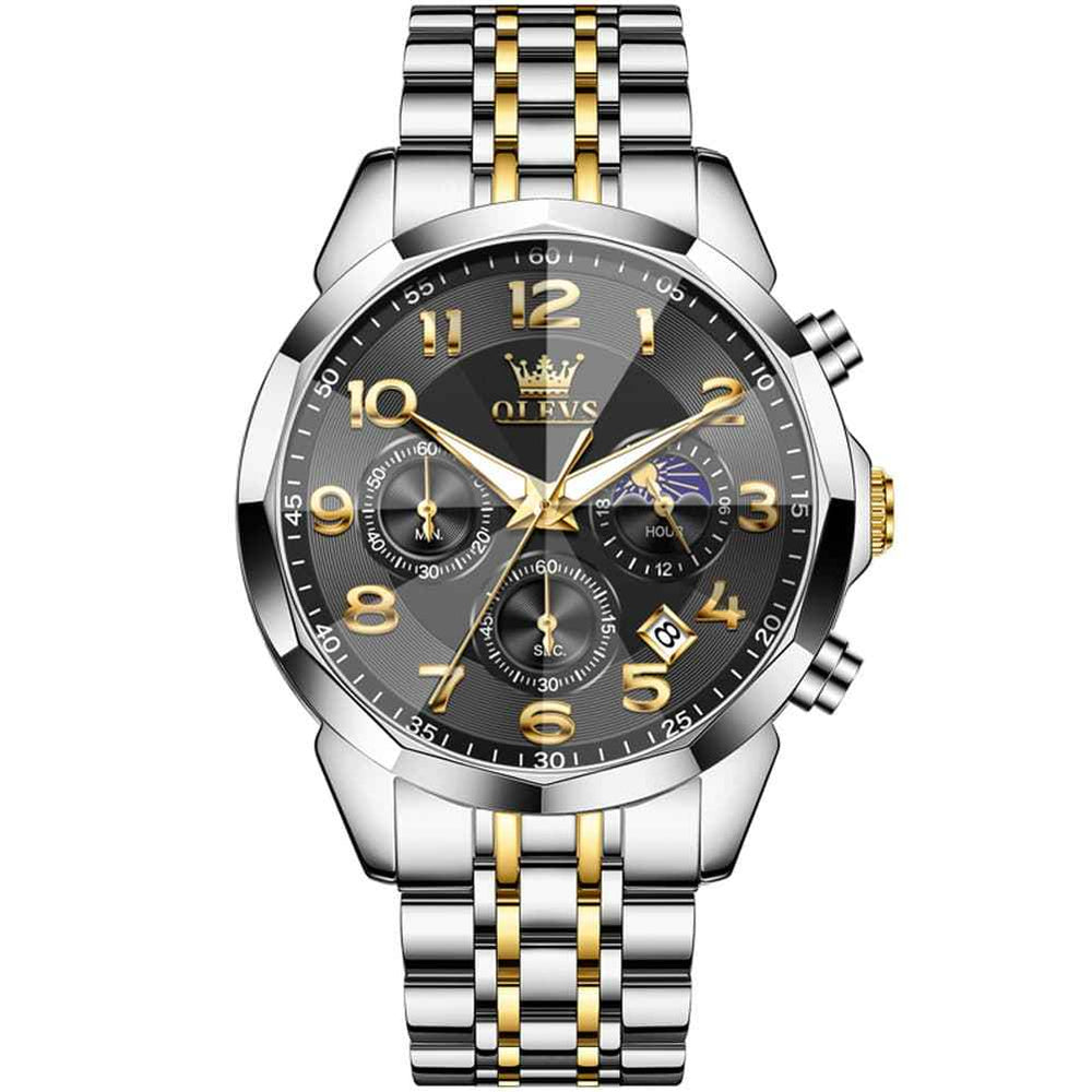 OLEVS 3676 – Men's Quartz 3D Rhombic Chronograph Watch