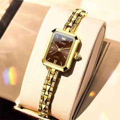 OLEVS 3691 – Petite Rectangle Quartz Womens Watch Stainless Steel