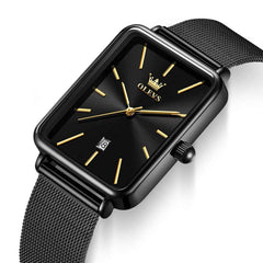 OLEVS 3692 – Rectangle Minimalist Mesh Mens Dress Watch