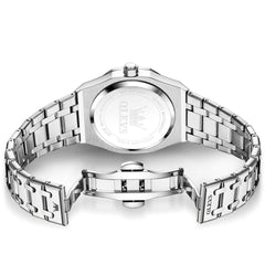 OLEVS 3726 Octagonal Luminous Quartz Watch for Men - Silver Grey Watch | Olevs Watch Store
