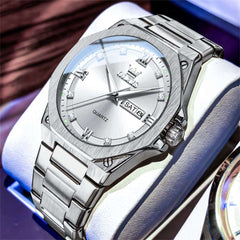OLEVS 3736 Polygonal Diamond Quartz Watch for Men