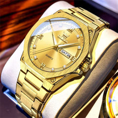 OLEVS 3736 Polygonal Diamond Quartz Watch for Men