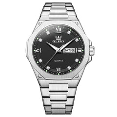 OLEVS 3736 Polygonal Diamond Quartz Watch for Men - Gold Watch | Olevs Watch Store