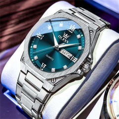 OLEVS 3736 Polygonal Diamond Quartz Watch for Men