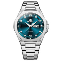 OLEVS 3736 Polygonal Diamond Quartz Watch for Men - Gold Watch | Olevs Watch Store
