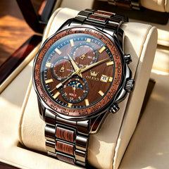 Rosewood Brown bracelet and case styling - OLEVS 3750