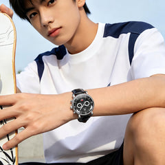 black dial watch on wrist - OLEVS 3753